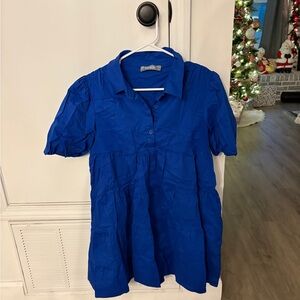 Vibrant Blue Short Sleeve Dress